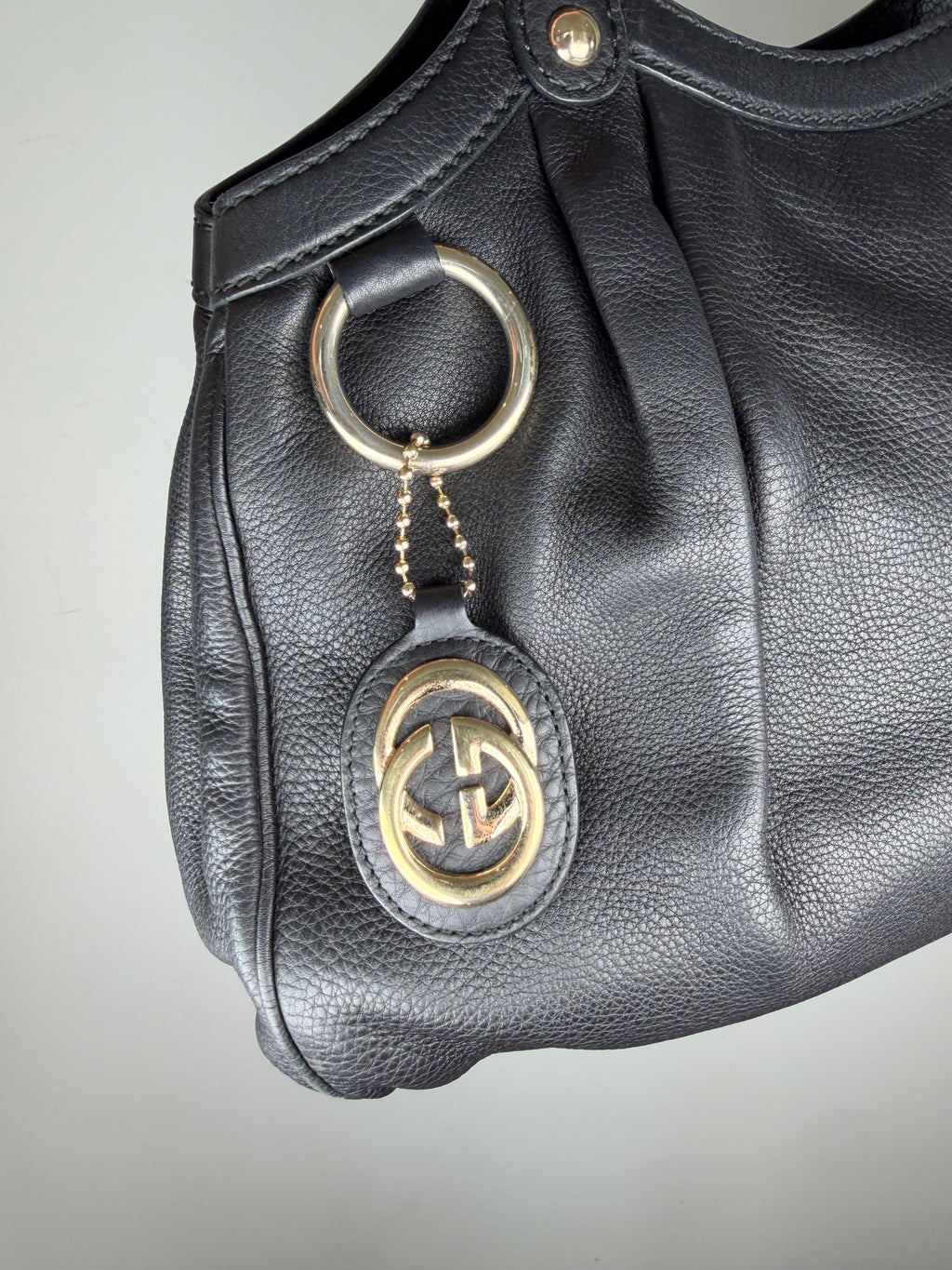 Gucci Sukey Black Charm Hobo Bag