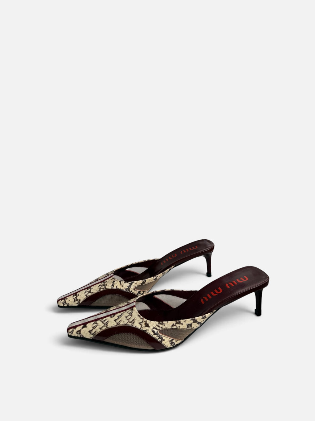 Miu Miu Maroon Mesh Mules