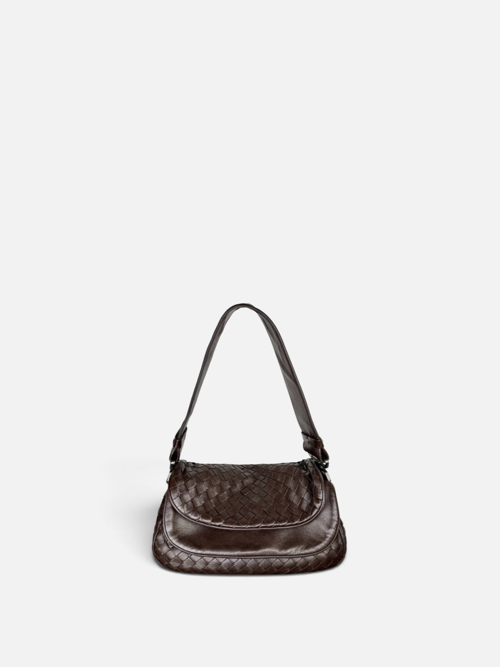 Bottega Veneta Intrecciato Double Flap Shoulder Bag