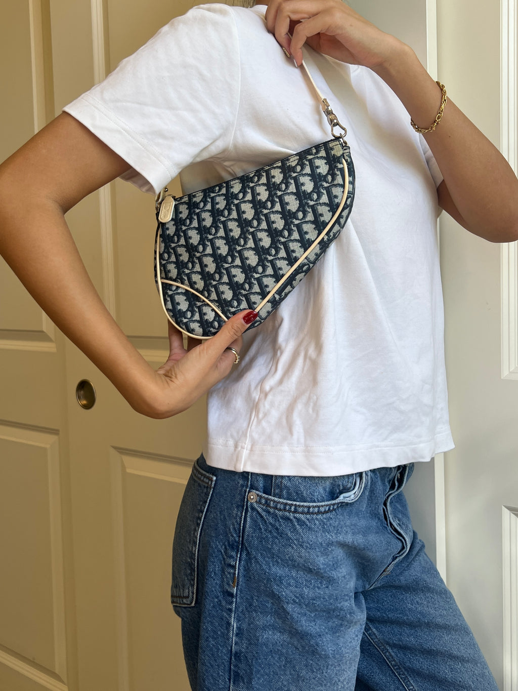 Dior Trotter Saddle Navy Pochette