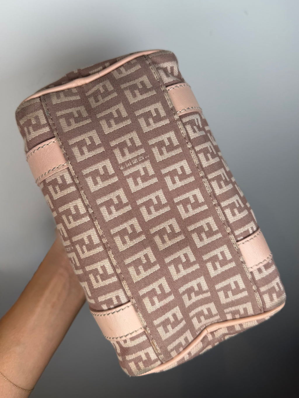 Fendi Zucca Mini Logo Boston Bag
