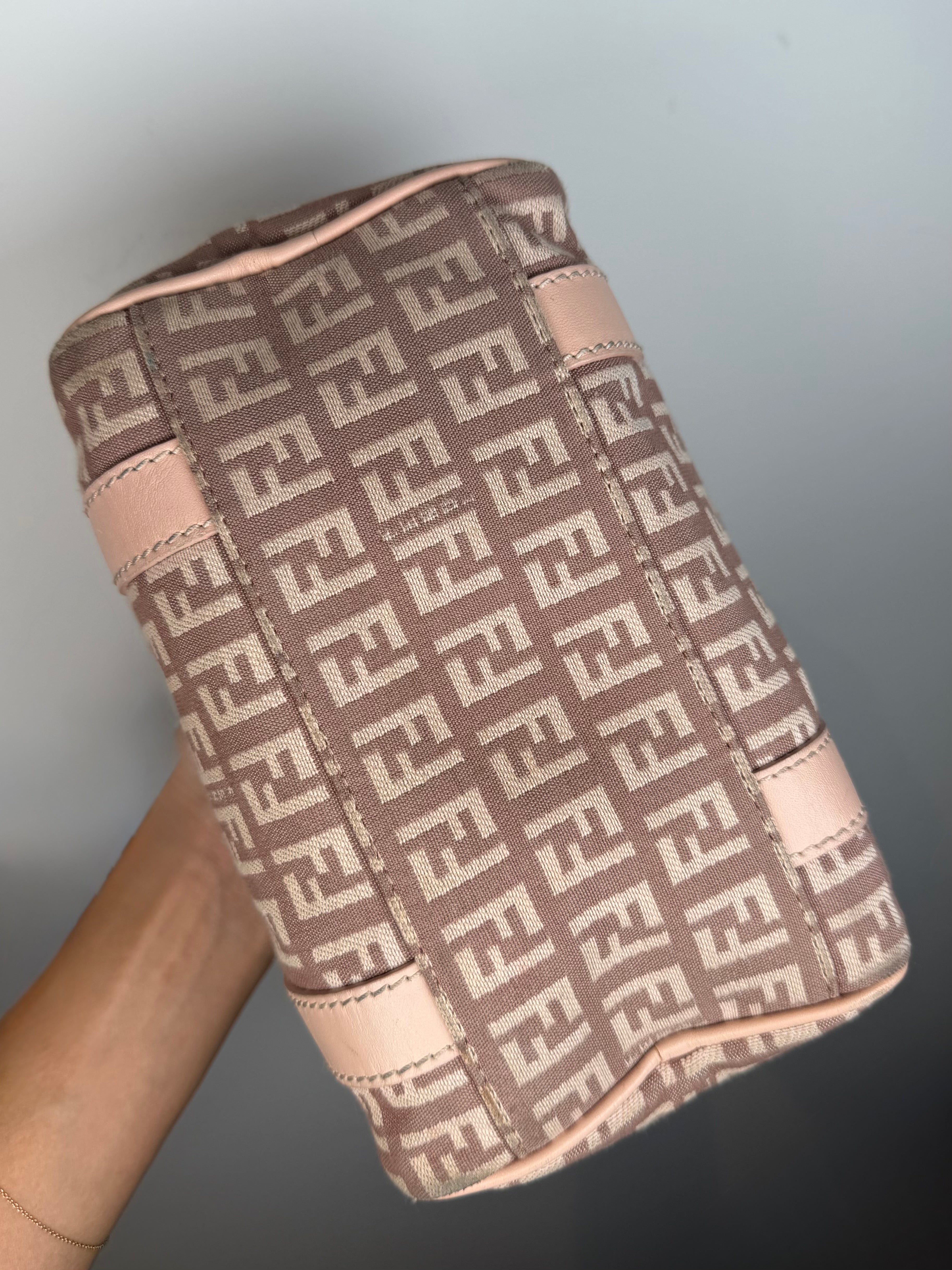 Fendi Zucca Mini Logo Boston Bag