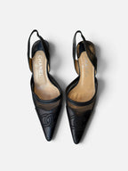 RARE Chanel Vintage CC Mesh Slingback Heels