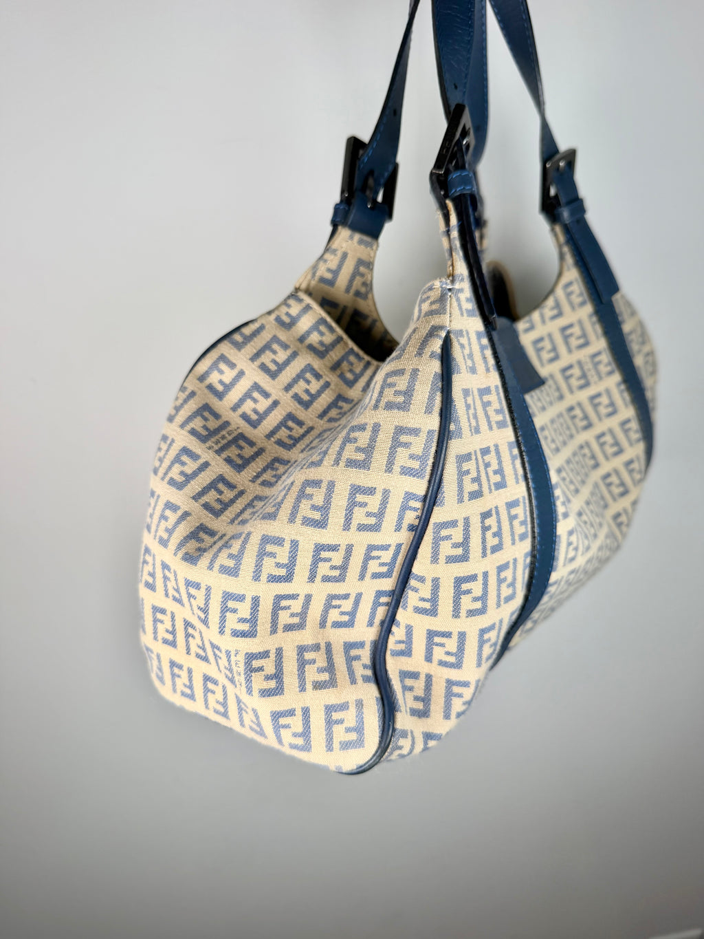 Fendi Zucchino Shoulder Bag in Ivory