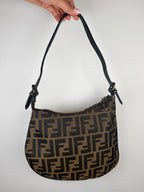 Fendi Pony Hair Leopard Zucca Oyster Bag