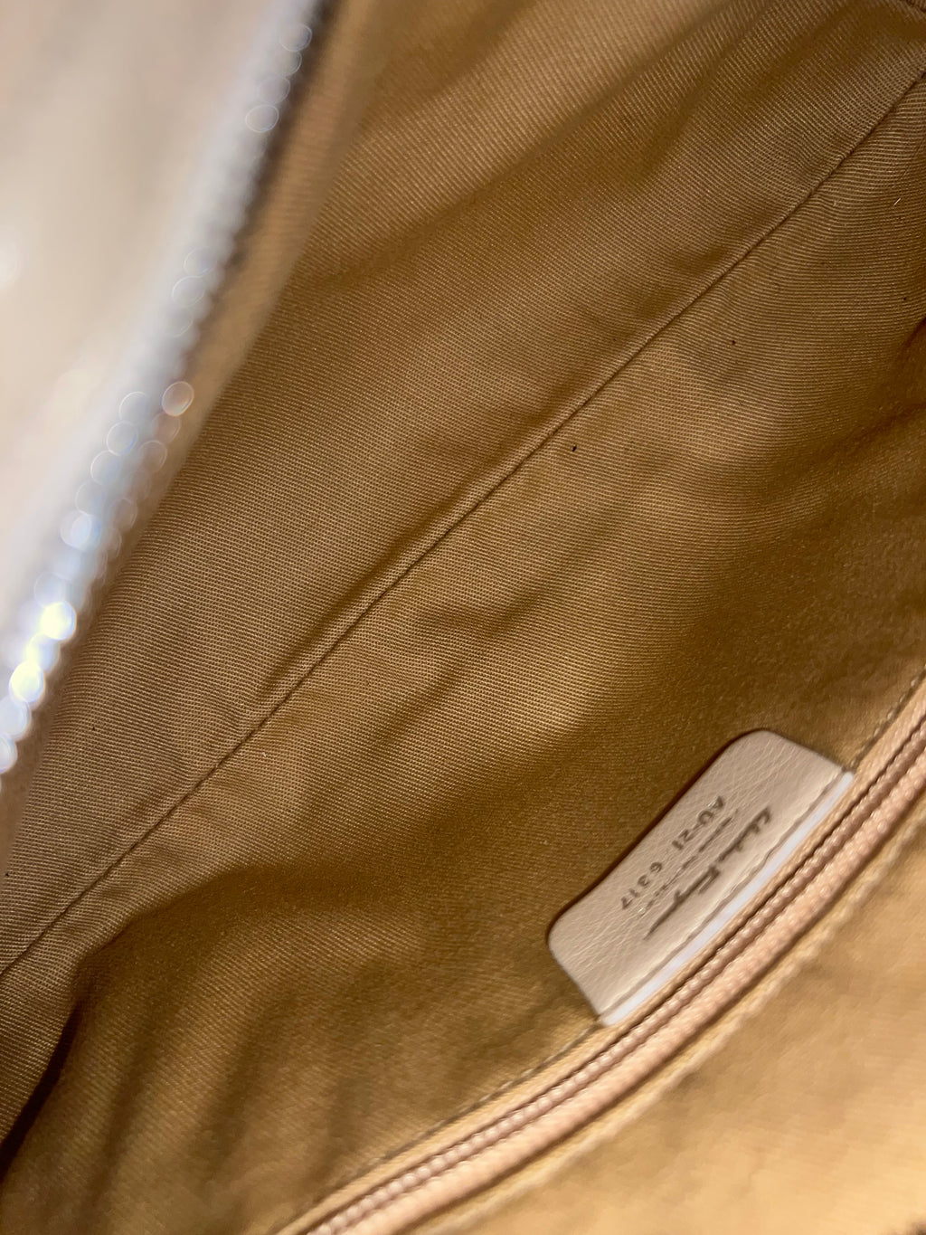 Salvatore Ferragamo Gancini Shoulder Bag in Beige