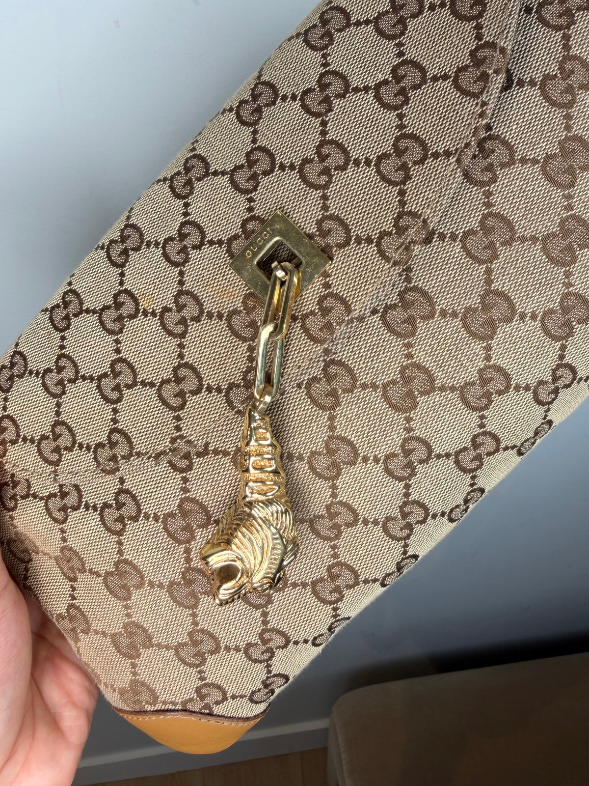 Gucci Tom Ford Monogram Tiger Charm Jackie Bag
