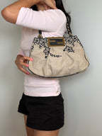 Fendi Borsa Mia Embroidered Linen Bag