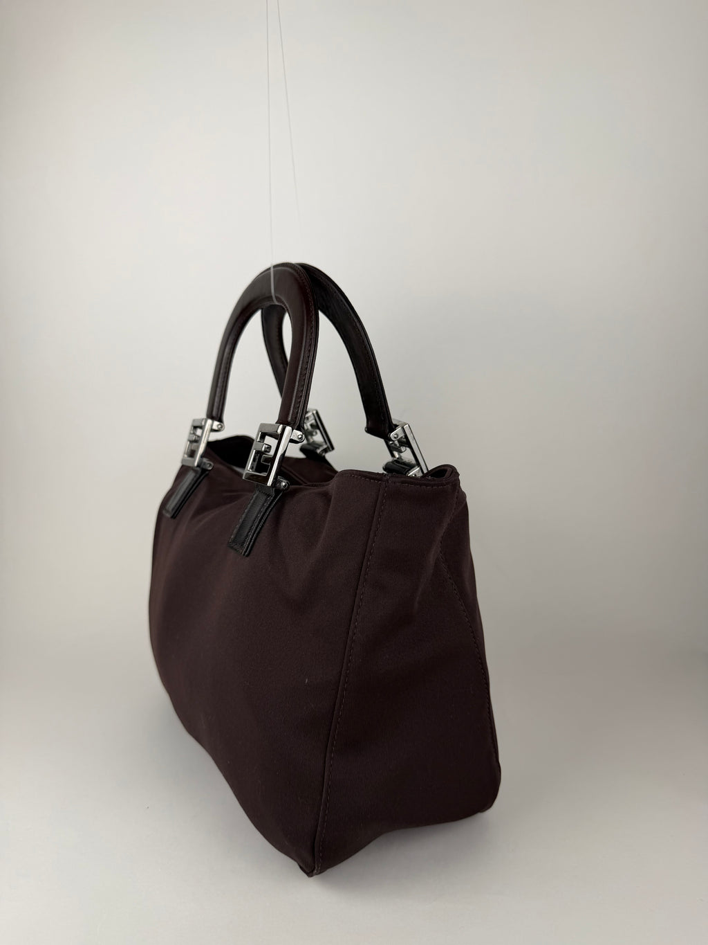 Fendi Brown Nylon Mini Tote Bag