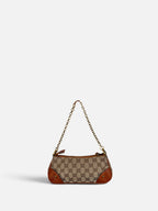 Gucci Monogram Nailhead Brown Trim Chain Bag