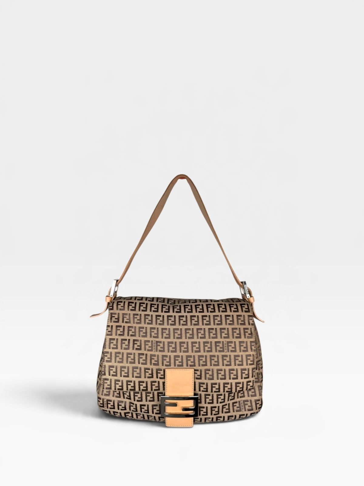 Fendi Zucca Mamma Shoulder Baguette Bag