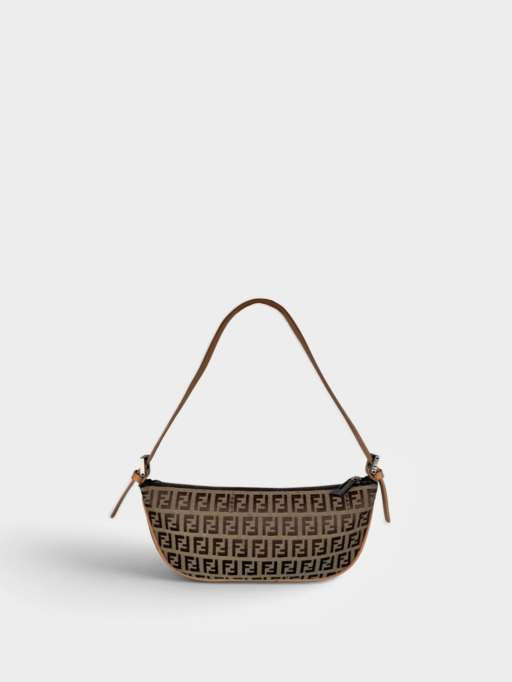 Fendi Zucchino Pochette in Brown and Coral
