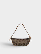 Fendi Zucchino Pochette in Brown and Coral
