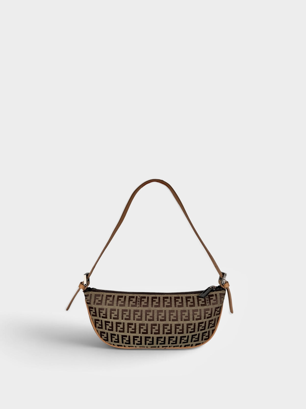 Fendi Zucchino Pochette in Brown and Coral