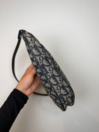 Christian Dior Trotter Monogram Navy Saddle Pochette Bag