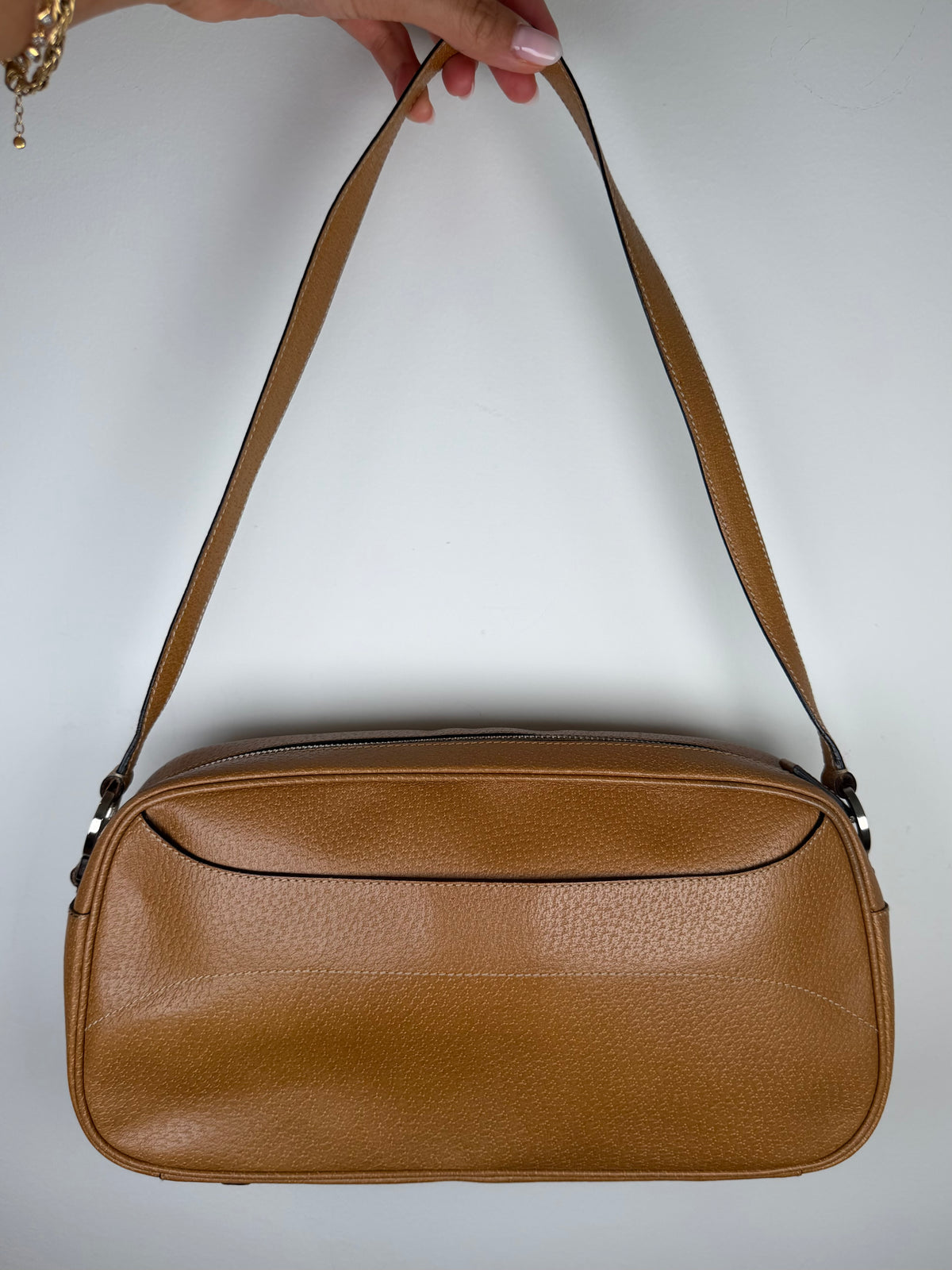 Prada Leather Shoulder Bag with Buckle