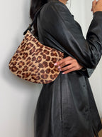 Fendi Pony Hair Leopard Zucca Oyster Bag