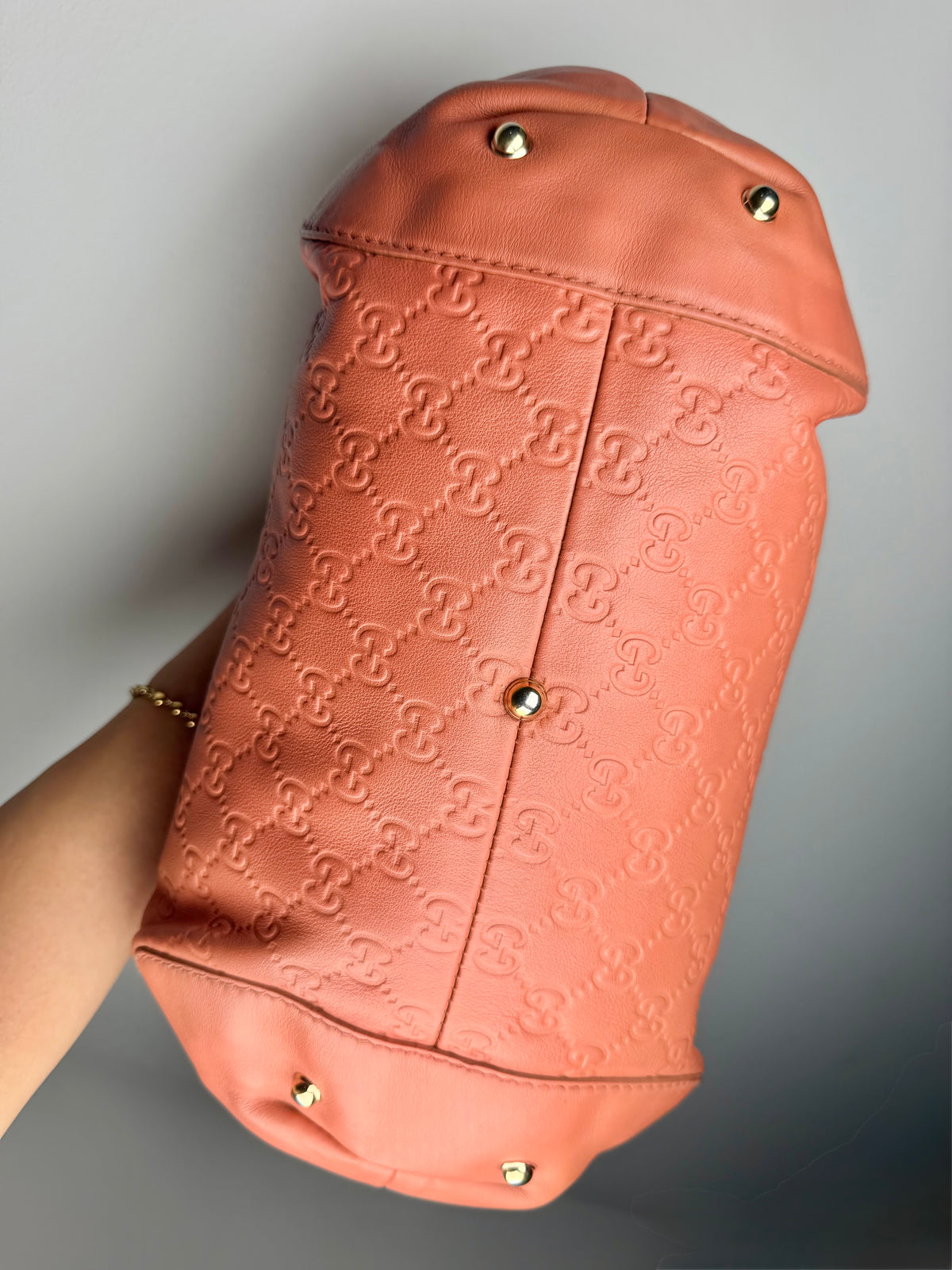 Gucci Guccissima Monogram Heart Charm Satchel