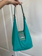 Fendi Mamma Teal Nylon Bucket Bag