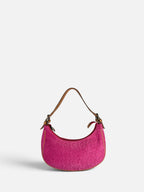 Celine Triomphe Logo Pink Suede Shoulder Bag