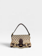 Gucci Horsebit Chain Monogram Shoulder Bag