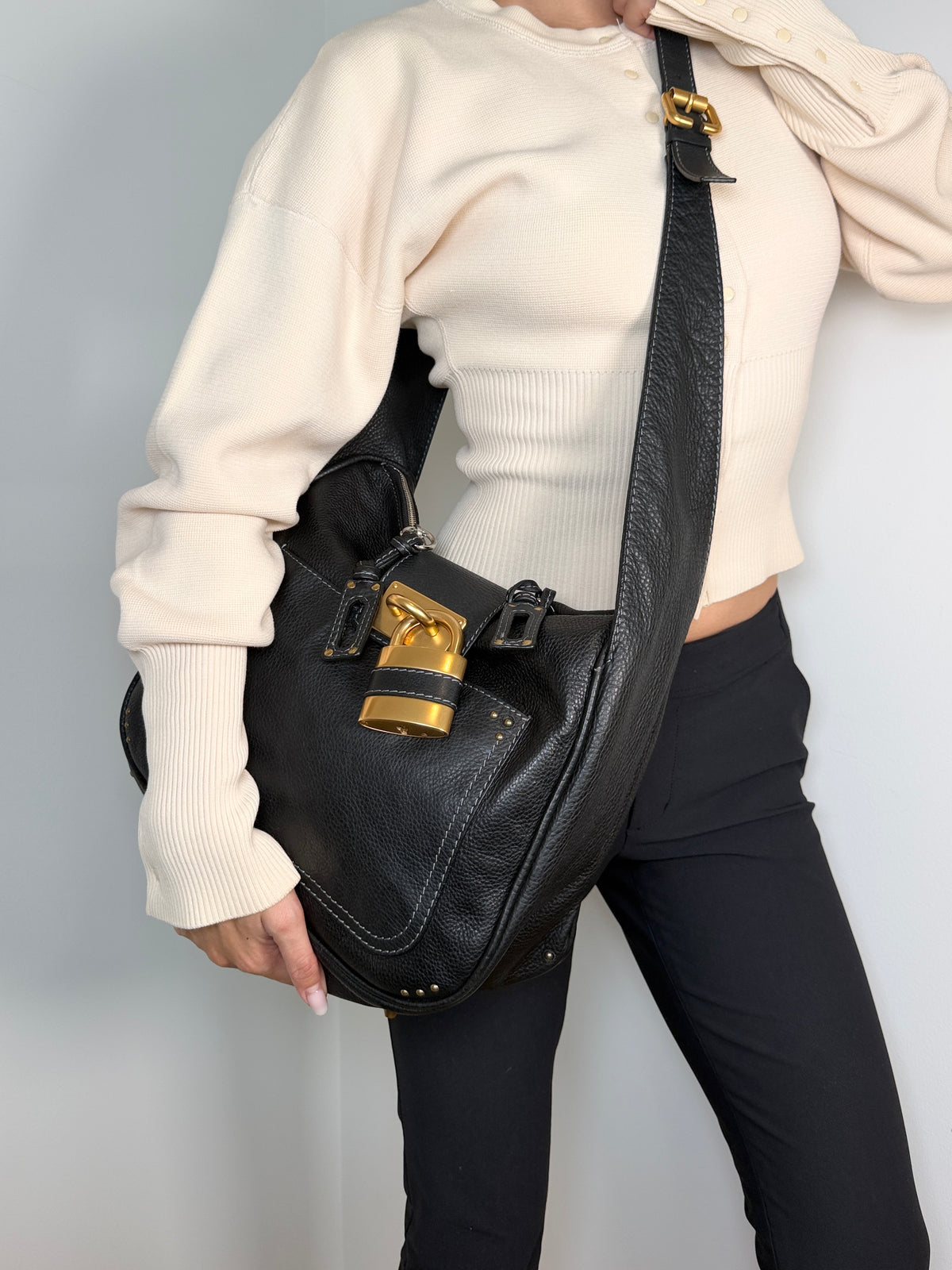 Chloe Paddington Leather Messenger Crossbody Bag