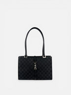 Gucci Jackie Black Monogram Tote Bag