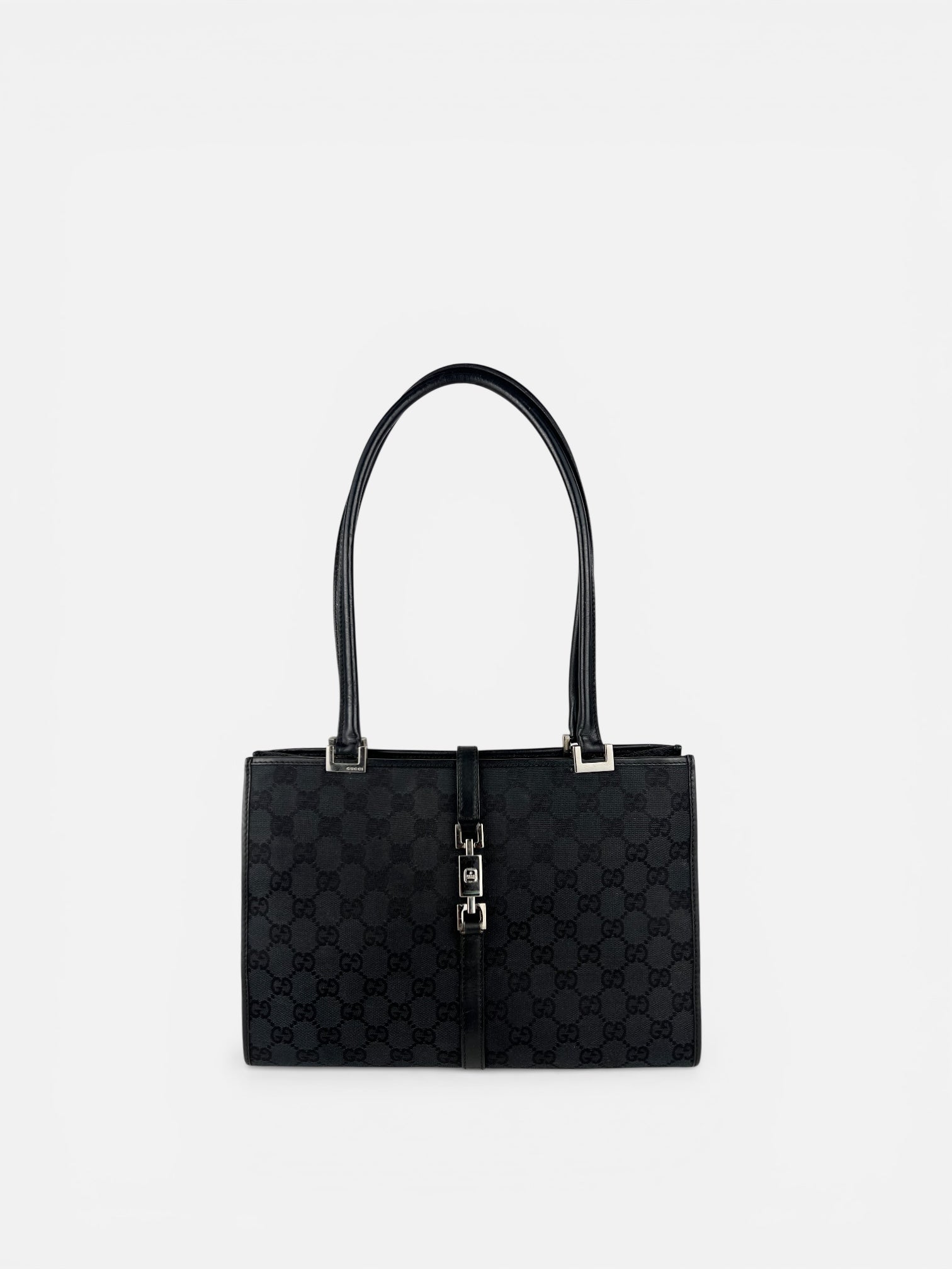 Gucci Jackie Black Monogram Tote Bag