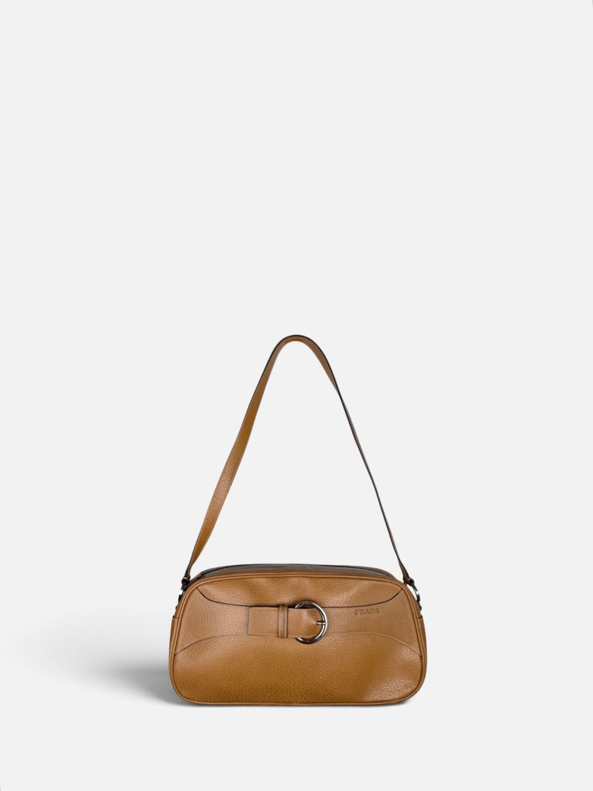 Prada Leather Shoulder Bag with Buckle