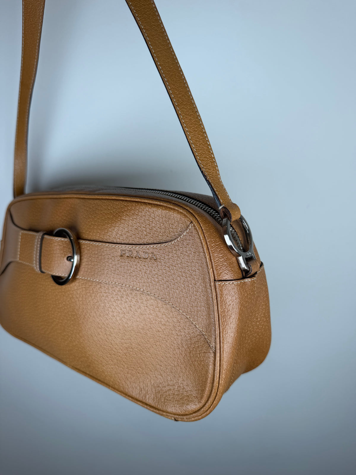 Prada Leather Shoulder Bag with Buckle