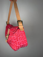 Fendi Baguette Double Flap in Pink Zucca Print