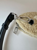 RARE Fendi Sheepskin Baguette Bread Pouch Panna Bag