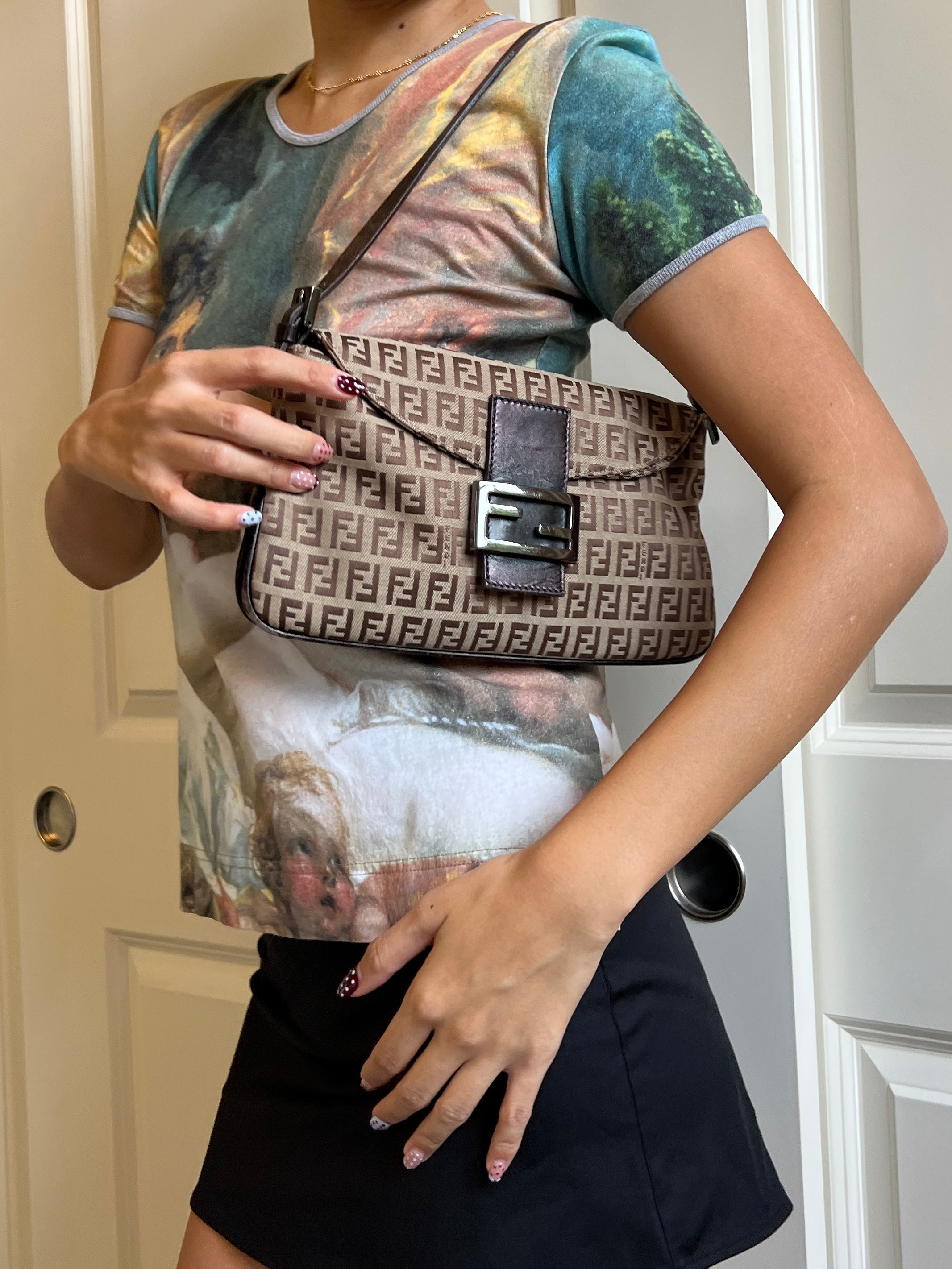 Fendi Zucchino Mamma Shoulder Bag