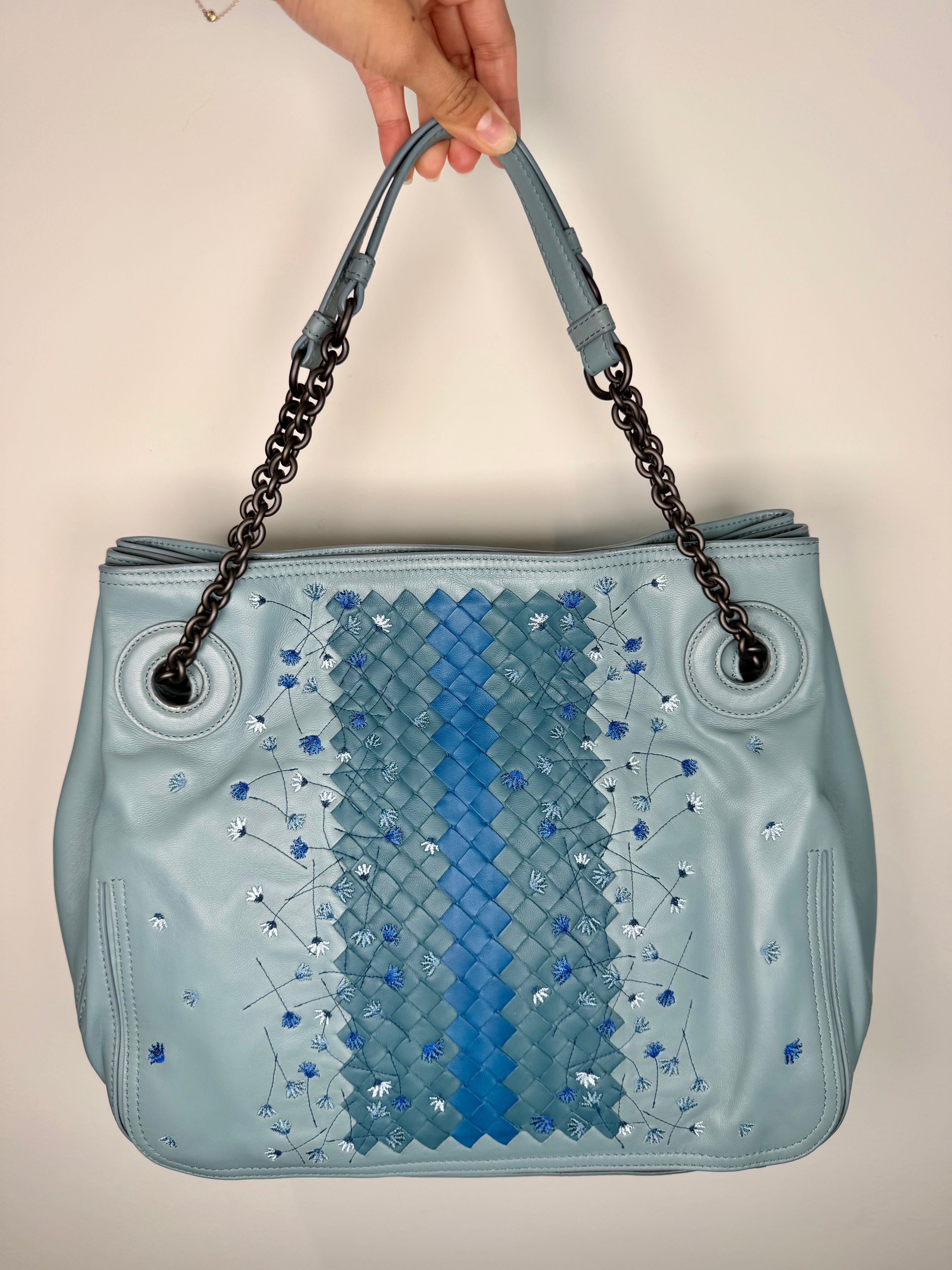 Bottega Veneta Intrecciato Embroidered Shoulder Bag