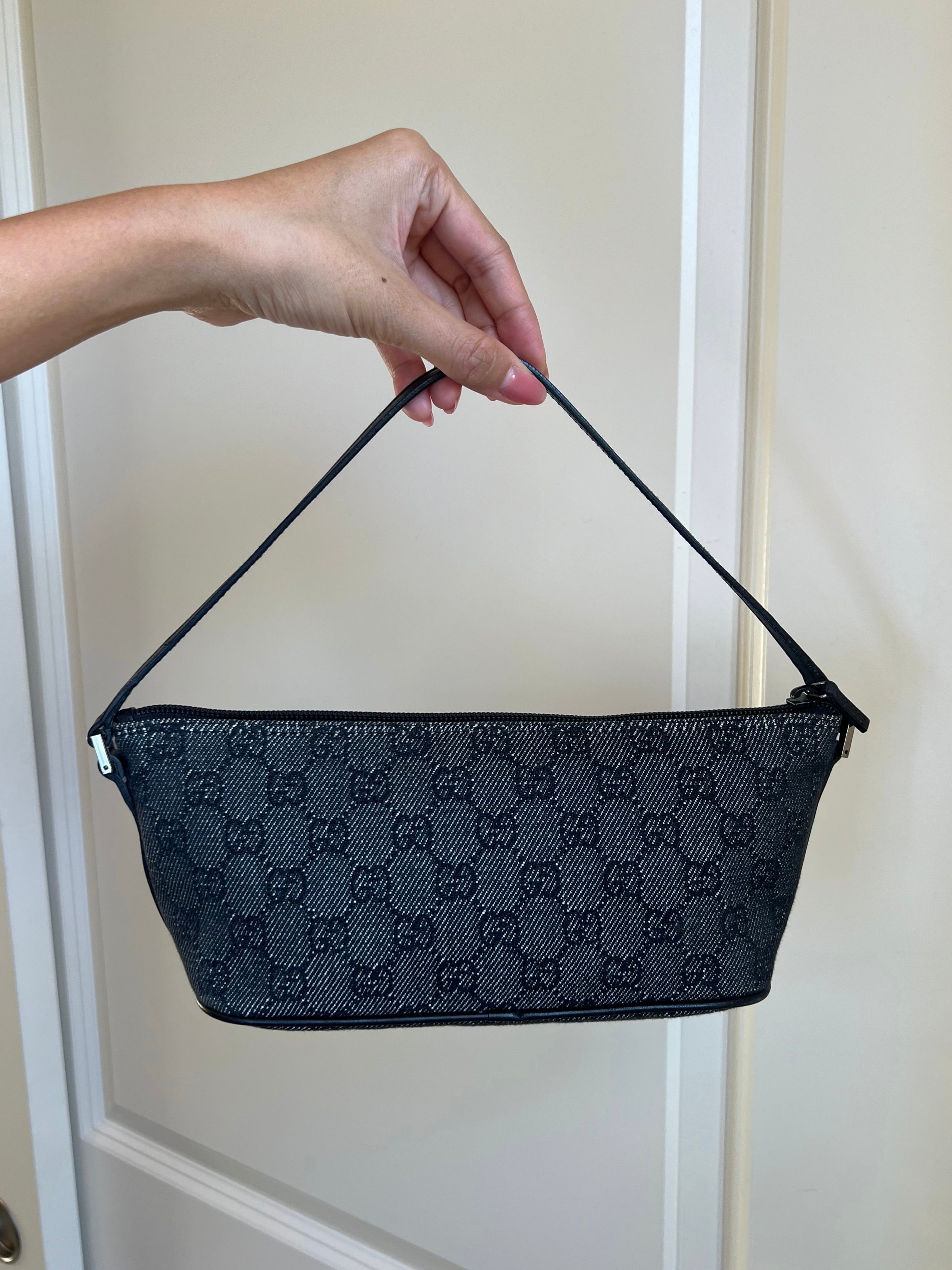 Gucci Denim GG Boat Pochette Bag