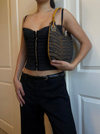 Fendi Tiger Print Charm Shoulder Bag