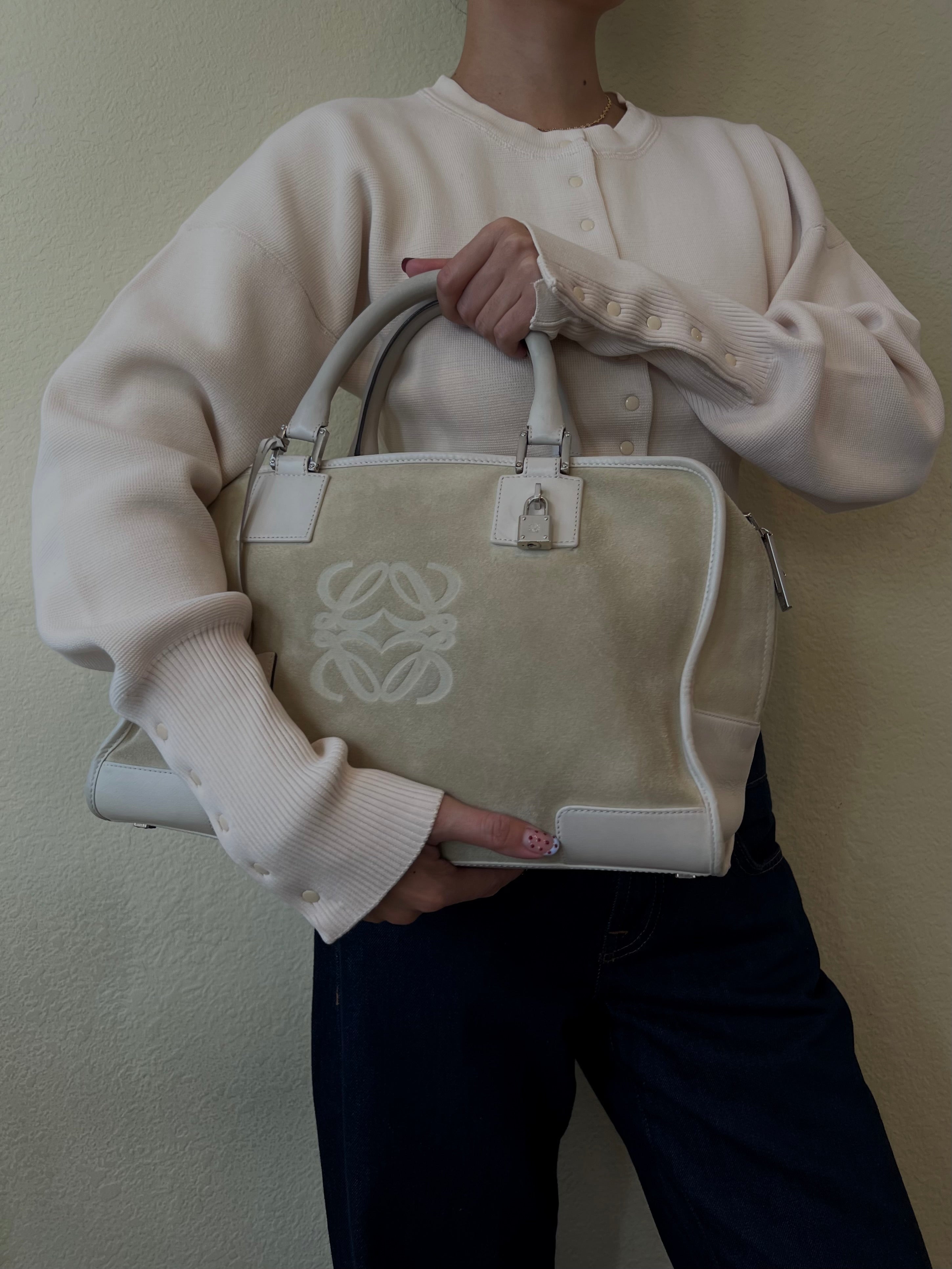 Loewe Amazona Beige Suede Bag