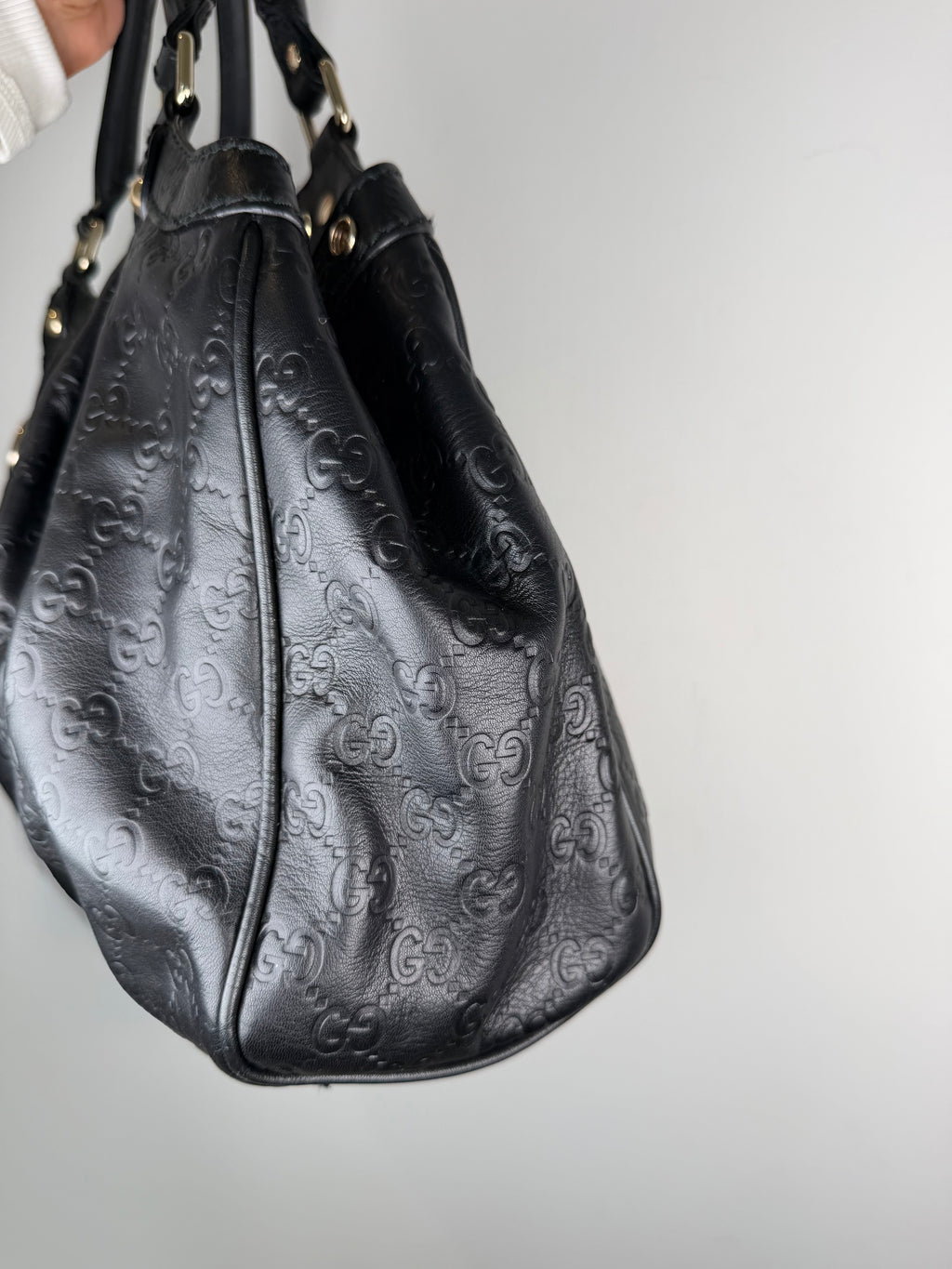 Gucci Sukey Monogram Black Hobo Bag