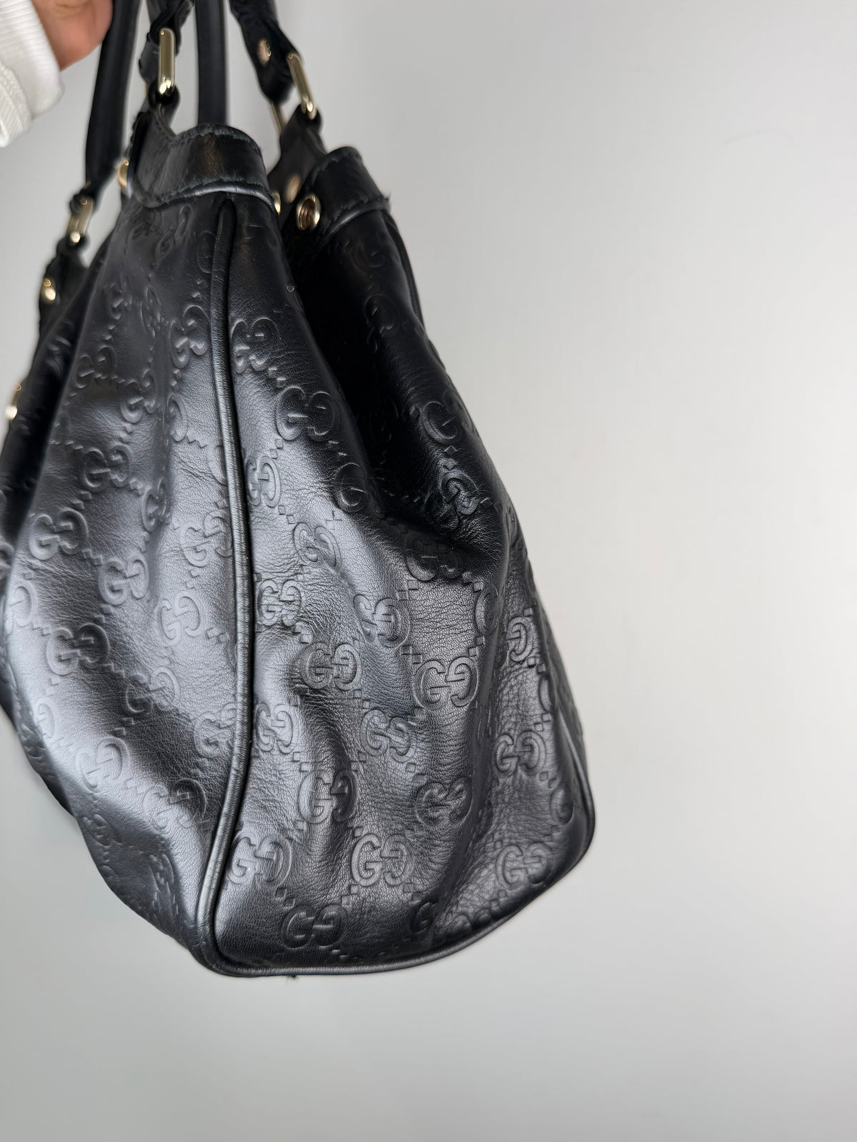 Gucci Sukey Monogram Black Hobo Bag