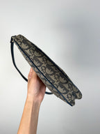 Christian Dior Trotter Monogram Navy Saddle Pochette Bag