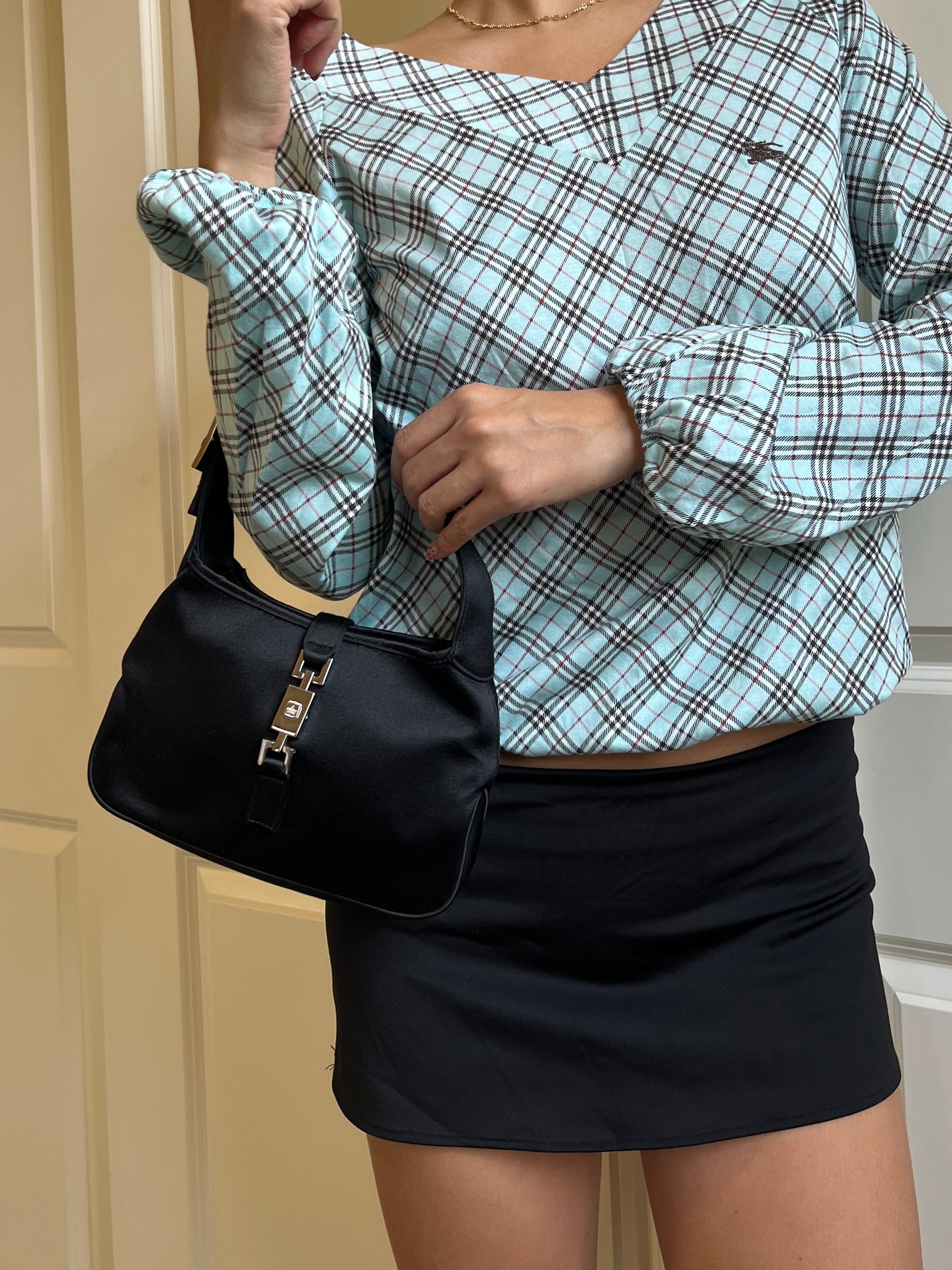 Gucci Silk Mini Jackie Bag in Black