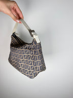 Fendi Zucchino Shoulder Pochette in Navy