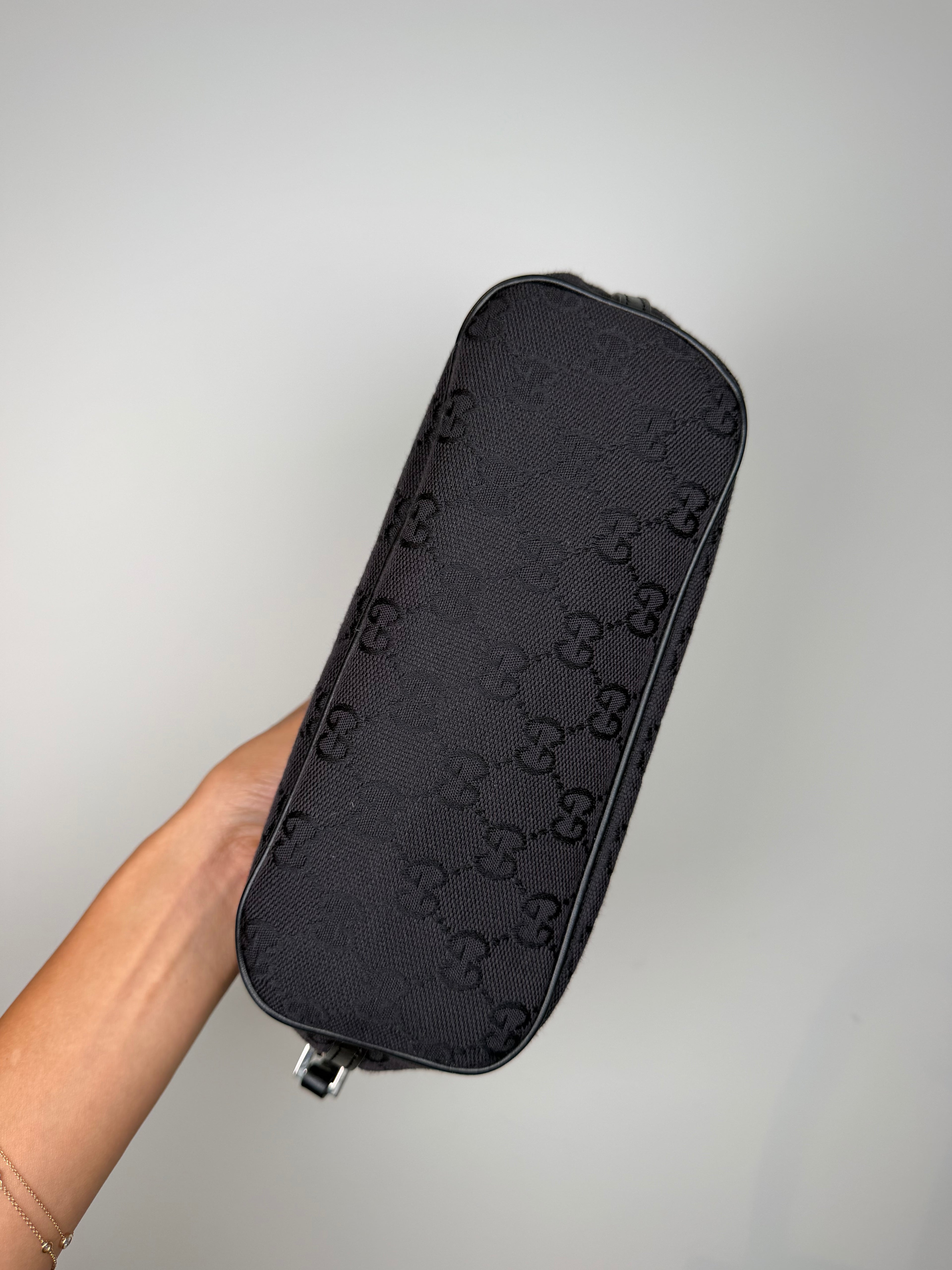 Gucci Black GG Boat Pochette Bag