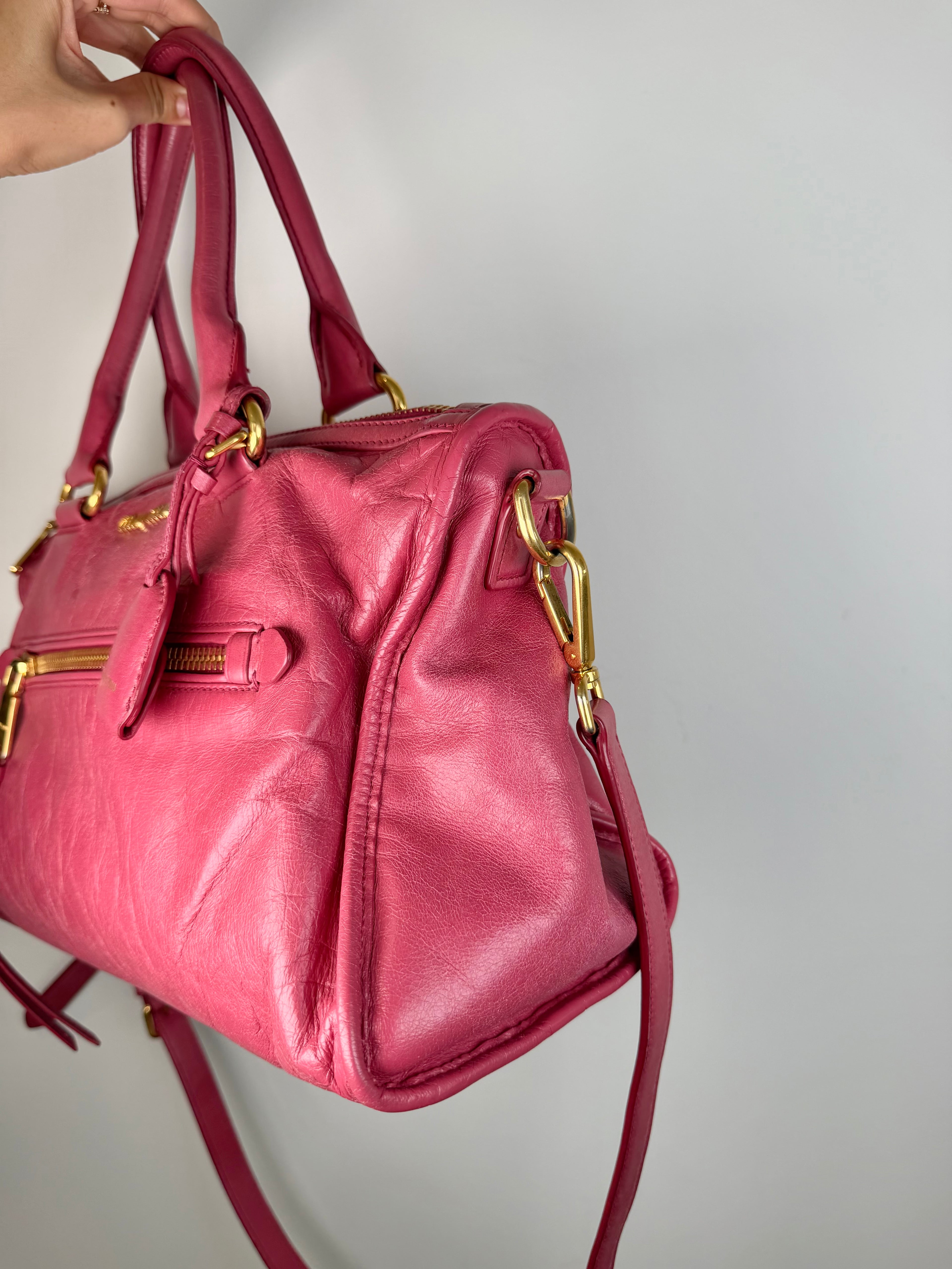 Miu Miu Pink 2-Way Vitello Bag