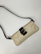 Fendi 2000 Cream Zucca Canvas Crossbody Bag
