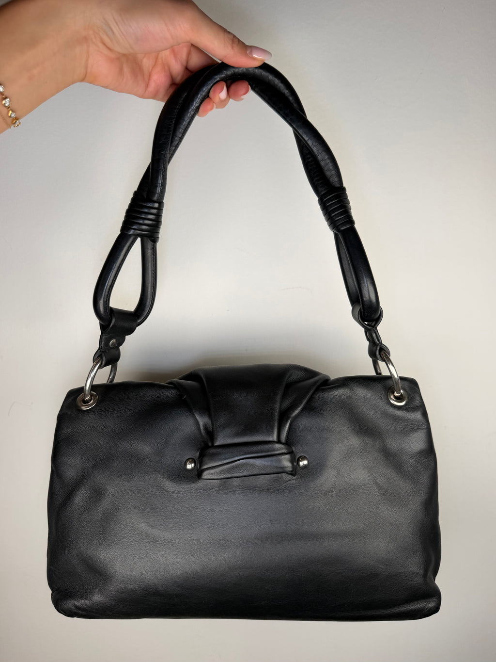 Christian Dior Demi Lune Lambskin Charm Shoulder Bag