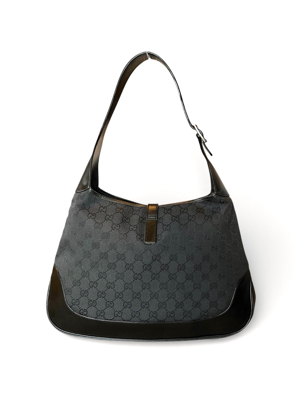 Gucci Jackie Black Monogram Shoulder Bag