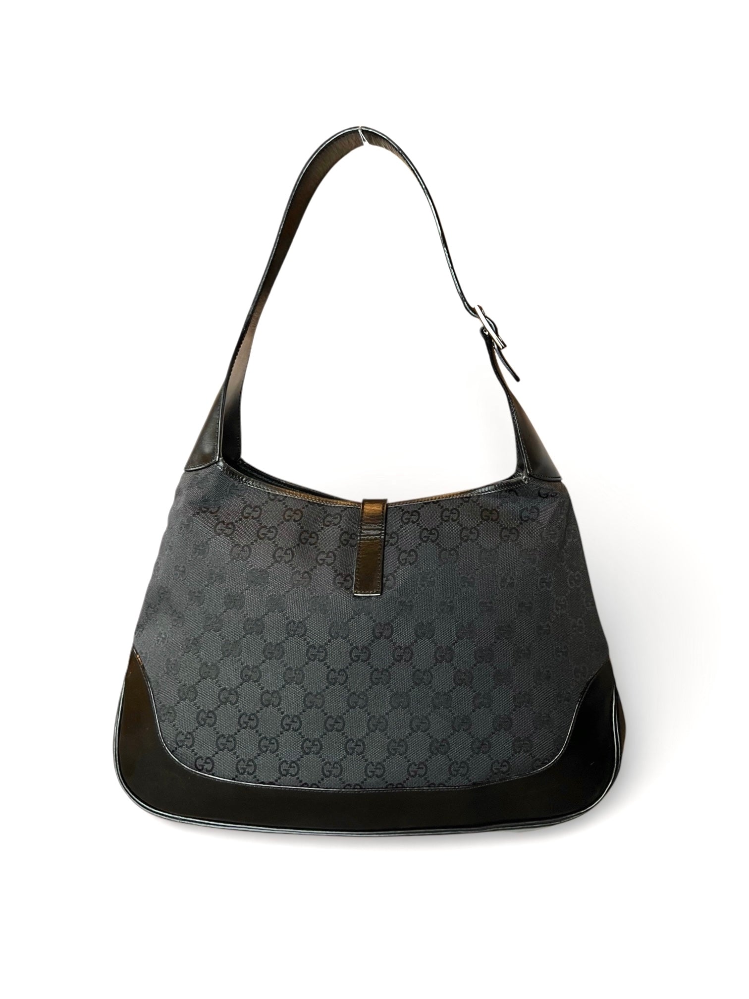 Gucci Jackie Black Monogram Shoulder Bag