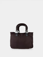 Fendi Brown Nylon Mini Tote Bag