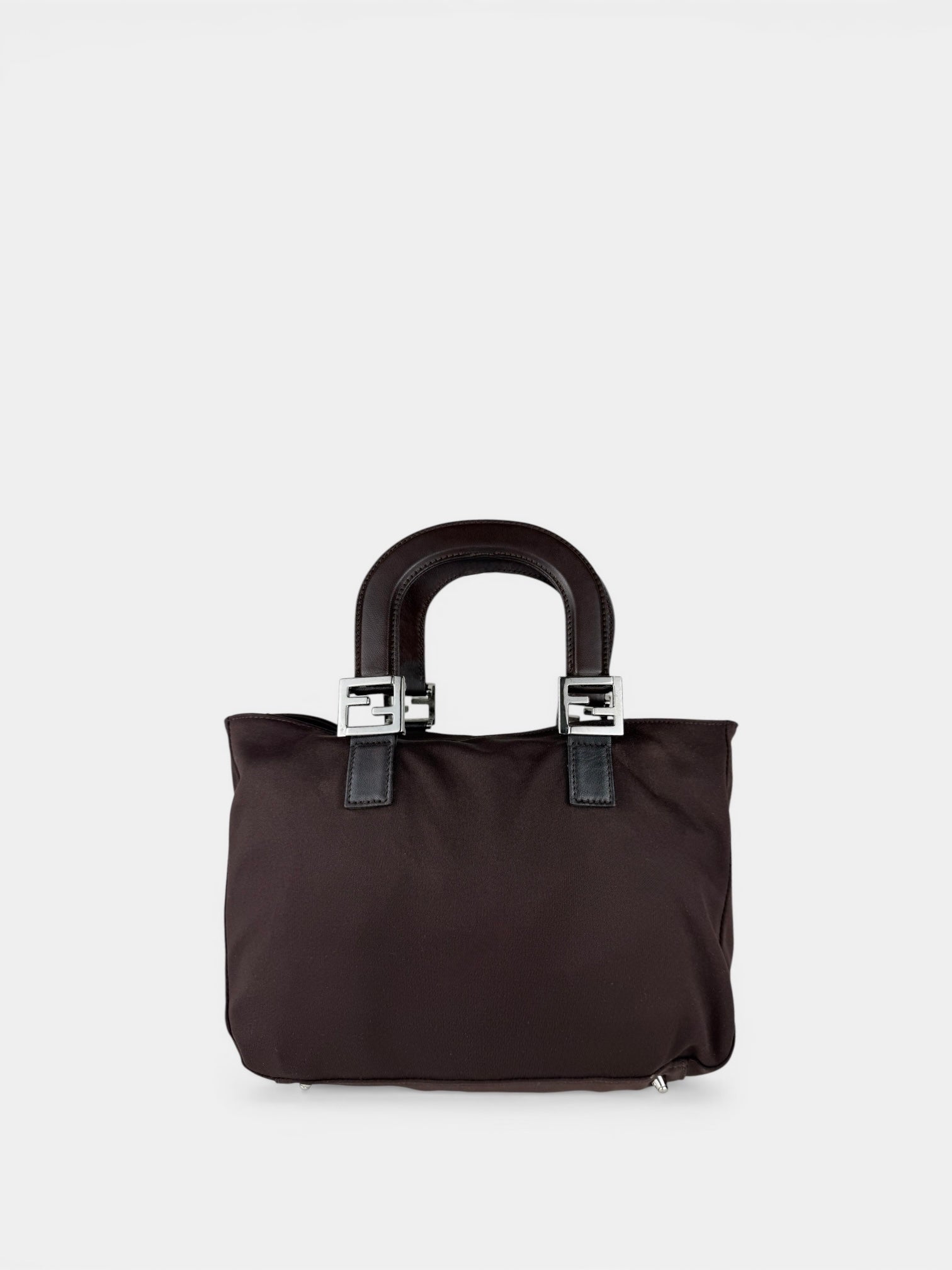 Fendi Brown Nylon Mini Tote Bag